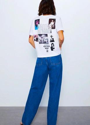 Футболка zara "dallas" біла з принтом з фільму "даллас" нова преміум зара розмір 36 44 s3 фото