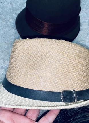 Стильна капелюх в клітку солом'яний унісекс2 фото