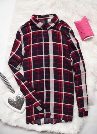 💋рубашка hm h&m клетчатая, стильная вискоза, актуальная базовая 💋