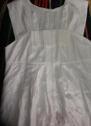 Белое легкое свободное нарядное  платье без рукавов5 фото