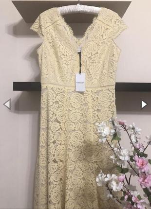 Шикарну мереживну сукню міді, ошатне мереживне плаття,4 фото