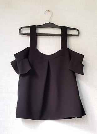 Топ, блуза с открытыми плечами black bardot черного цвета от topshop9 фото