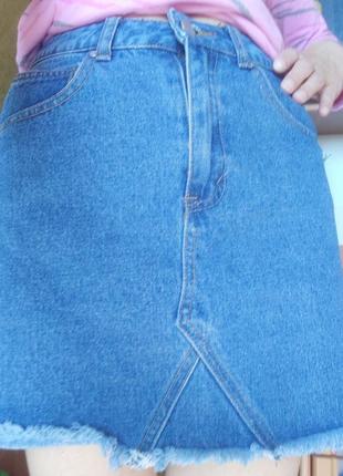 Юбка джинсовая  boohoo s /xs бёдера 85/90 см3 фото