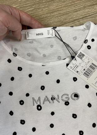Mango нова з сайту базова футболка в кружечки і вишивкою логотипу mango6 фото