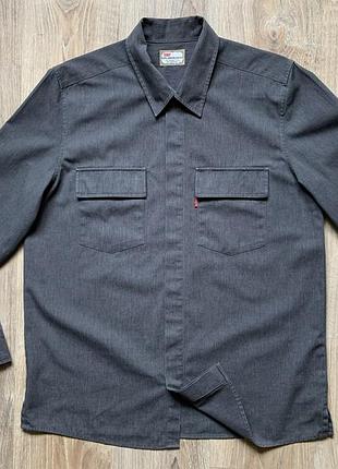 Мужская хлопковая рубашка с длинным рукавом levi's sta-prest