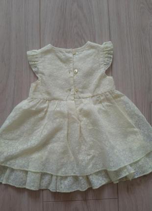 Нарядное жолтое платье для девочки 3-6 м, 68 см3 фото