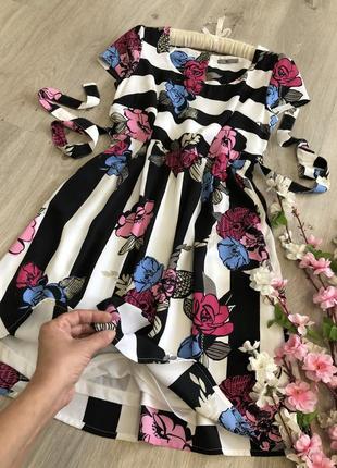 Красиве літнє плаття з принтом, сукні з квітами1 фото