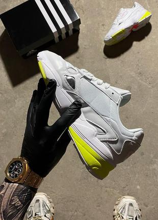 🔥 кросівки  adidas falcon white yellow.3 фото