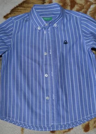 Рубашка на мальчика benetton😍  92-98cm 2-3y