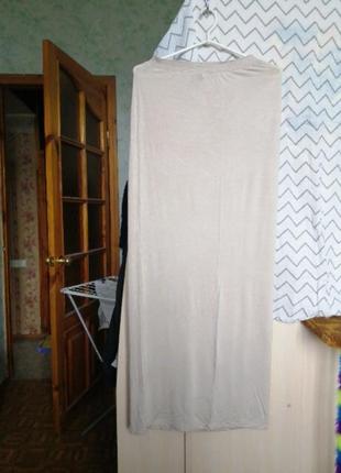 Длинная летняя юбка из тонкого трикотажа1 фото