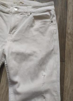Cropped twill trousers штани джинси з необробленим низом фабричні потертості5 фото