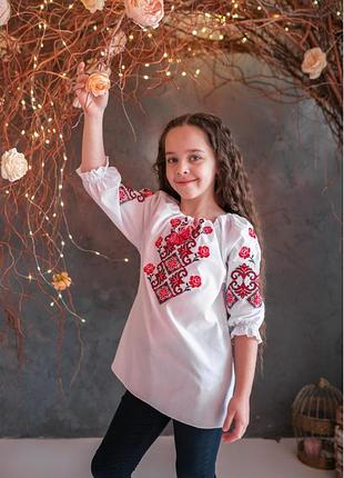 Дитяча і підліткова українська вишиванка для дівчинки