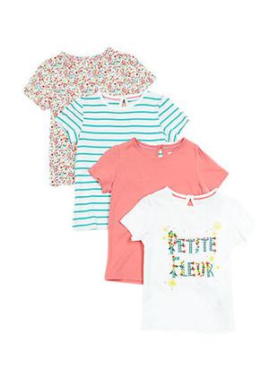 Набір з 4-х футболок marks&spenser на дівчинку 3-4 роки на зріст 104 см