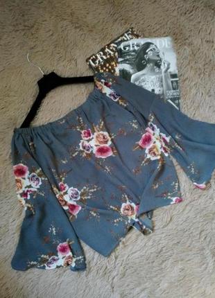 Шикарна блузка з открытими плечима/блуза/кофточка/топ1 фото