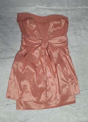 Коктельное персиковое платье, 42 размер