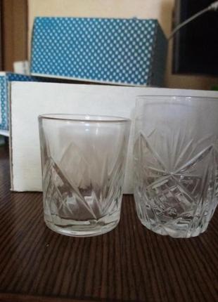 Sale!!!звон хрусталя всегда в моде- винтажные хрустальные рюмочки времен ссср