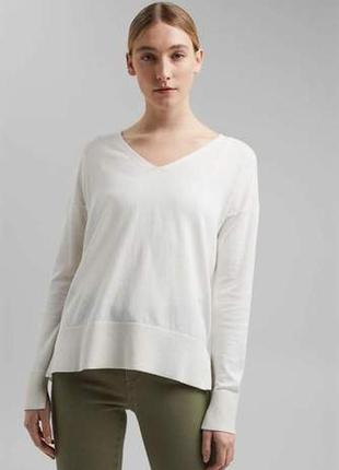 Белый льняной лонгслив esprit