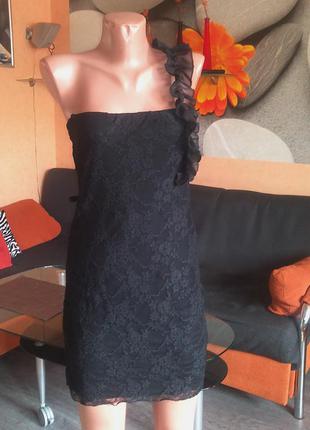 Маленькое черное гипюровое платье,италия,р-р м2 фото