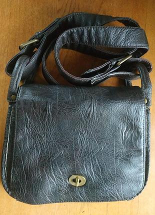 Сумка темно-коричнева через плече / крос боді