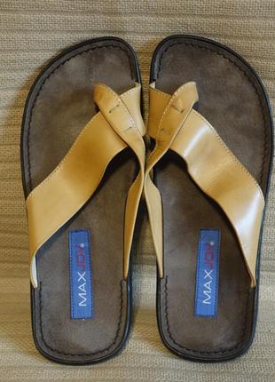 Практичні відкриті шкіряні шльопанці кремового кольору max joy пакистан 42 р. ( 28 див.)7 фото