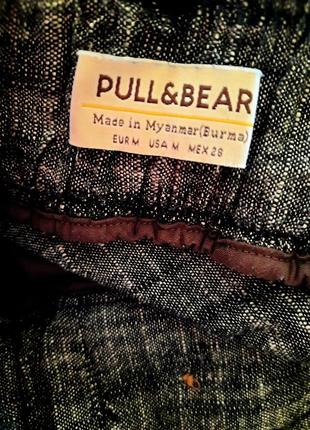 Pull&bear брюки - кюлоты из смеси льна и хлопка9 фото