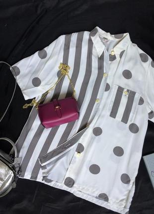 Белый в  горох кардиган летний вискоза пог 60 см