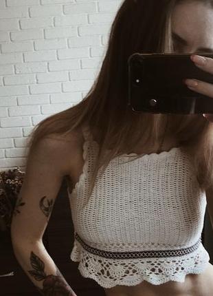 Белый вязаный топ river island