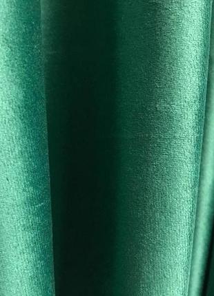 Шторы на трубной ленте бархатные 200x270 cm (2 шт) зеленые