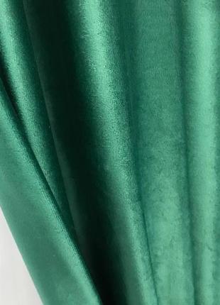 Шторы на трубной ленте бархатные 200x270 cm (2 шт) зеленые