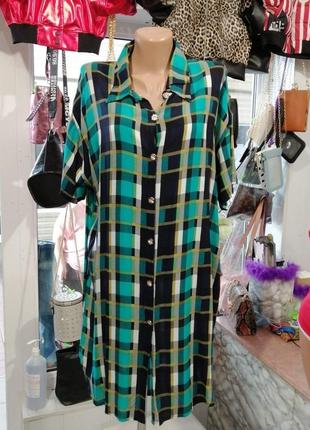 Платье рубашка туника из натуральной ткани штапель4 фото