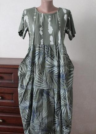 Шикарнре комфортное платье,натуралтные ткани,пог 52.2 фото