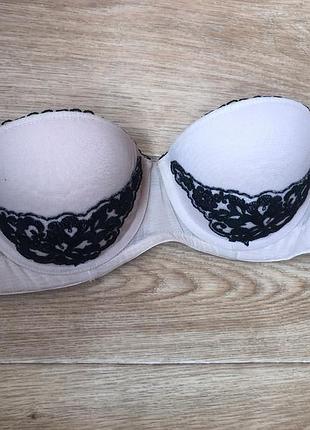 Бежевий ліф бандо,бюстгальтер бандо