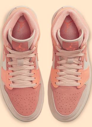 Кроссовки женские nike air jordan 1 retro розовые/оранжевые (найк арг джордан, кросівки)3 фото