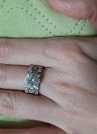 Шикарное серебряное кольцо,16,5р-р серебро 9256 фото