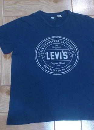 Футболка мужская хлопковая синяя левайс tshirt чоловіча бавовняна levis р.l🇺🇸🇻🇳