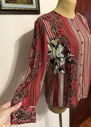 Роскошная блуза класса люкс из шёлка с аппликацией