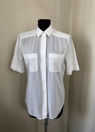 Белая рубашка блуза два кармашка