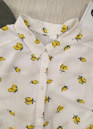 Рубашка без рукавов блуза блузка с лимонами актуальная рубашка от h&m4 фото