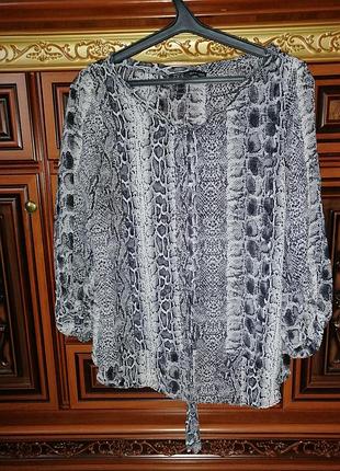 Блузка оверсайз, шифоновая zara р.l-xl