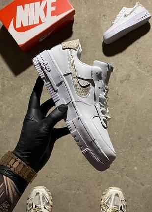 🔥 кросівки tiempo nike air force 1 pixel white snake