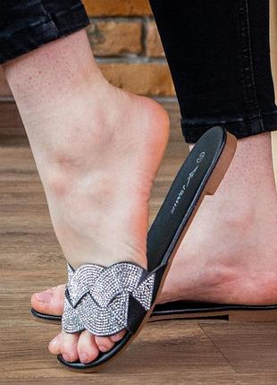 Шлепанцы женские черные mabel 2951