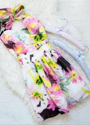Коктейльное платье в цветочный принт ,сарафан в цветочный принт1 фото