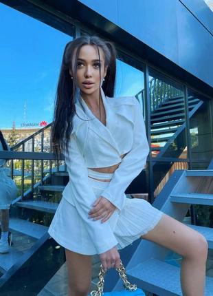 Костюм ☝️ трійка жилет, болеро і спідниця люкс якість