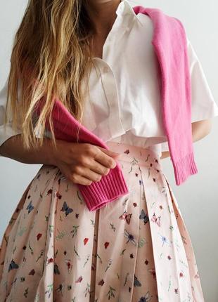 H&m
сатинова рожева спідничка в складки з принтом1 фото