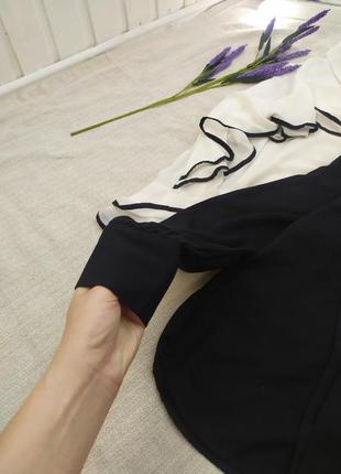 Чорна блуза ошатна з зав'язками шикарна блузка блуза4 фото
