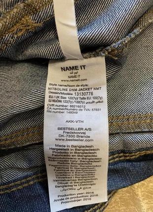 Стильний джинсовий піджак з красивою варінням куртка name it на 7-8 років.4 фото