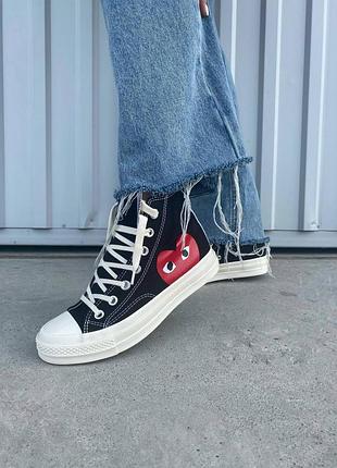 Кеды женские конверс converse comme des garcons black white