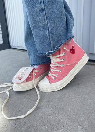 Кеды женские конверсы converse des garcons pink 🌺