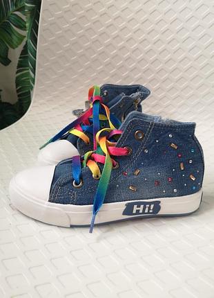 Кеди високі джинсові