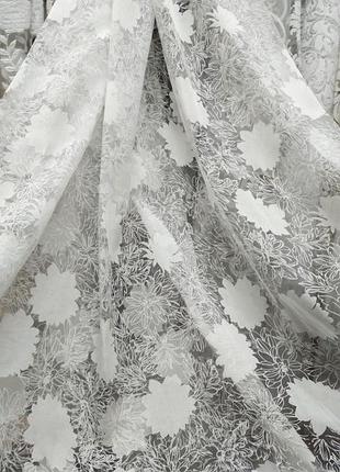 Тюль з квітами, фіранки на вікна, тюль в спальню